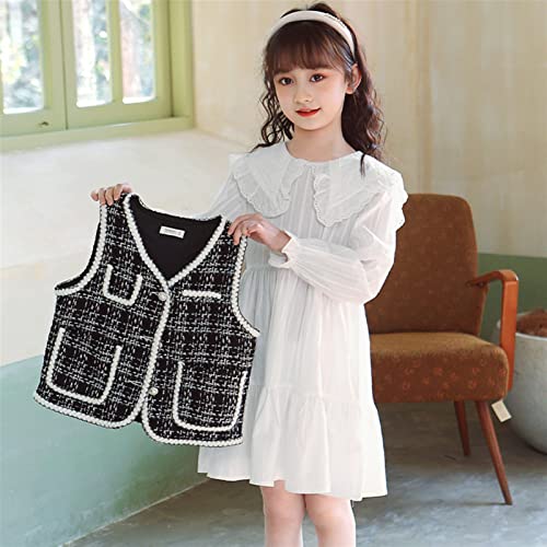 Girl in White Dress + Black Sweater Vest, Suitable for Height 130-170 cm, Suitable for Spring Autumn3