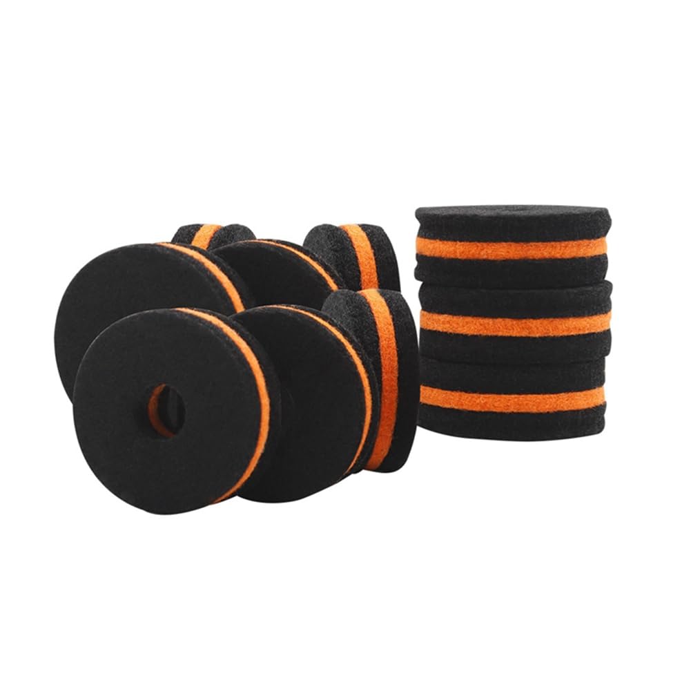 Giyofom 10Pcs Shelf Drum Piece Black-Orange Double-Color Hair Pad Cymbal Stand Felts Washers Cymbal Washer for Drum Set Parts Pack Drum Parts - Image 4
