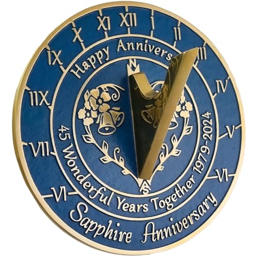 REDSKY TRADER 45th Anniversary Sundial Wedding Memorial Gift for Love Ones 8 inches Home and Garden Decor