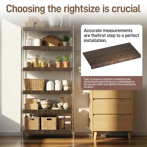 Wire Shelf Covers, Bamboo Wire Rack Covers for Pantry Shelves, Easy to Assemble Wooden Closet Wires Shelving Cover, 0.6 Inches Thick Waterproof Durable Shelf Dividers for Kitchen, 32 * 16 Inches by QLAWQ - Used condition - Image 2