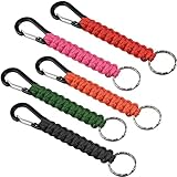 NA Stück Schlüsselanhänger mit Karabinerhaken, geflochten, handgewebt, mit Karabinerhaken, für Schlüssel, Rucksack, Camping, Wandern, Angeln (zufällige Farbe), gelb, 16 * 3 cm