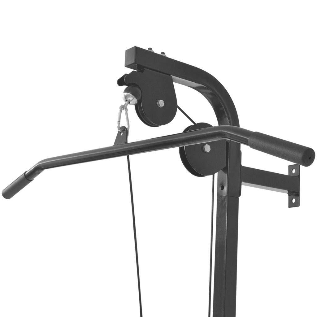 Festnight Gimnasio en Casa Casero de Pared con 2 poleas, Gimnasia Casera Equipo de 99 x 53 x 194 cm Negro
