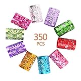 350 PCS 7 Colores Puños de Metal con Rastas, Cuentas de Trenzado de Pelo, Puños Metálicos Resistentes Ajustables para el Cabello Anillos Trenzados Decoraciones para el Cabello Trenzado