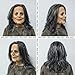 x-merry toy Realistic Black-haired Old Lady Latex Masks Rave Party Horror Witch Mask Halloween Lifelike Granny Cosplay Costume Props