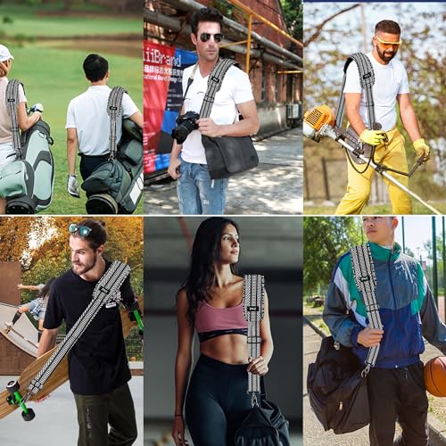 Image of ZINZ Shoulder Strap 59 Inch Universal Bag Strap with Ultra-thick Fixed Breathable Pad Adjustable Heavy-duty Shoulder Strap for Laptop bag Crossbody Gym Bag Camera Bag and more - Black White Jacquard