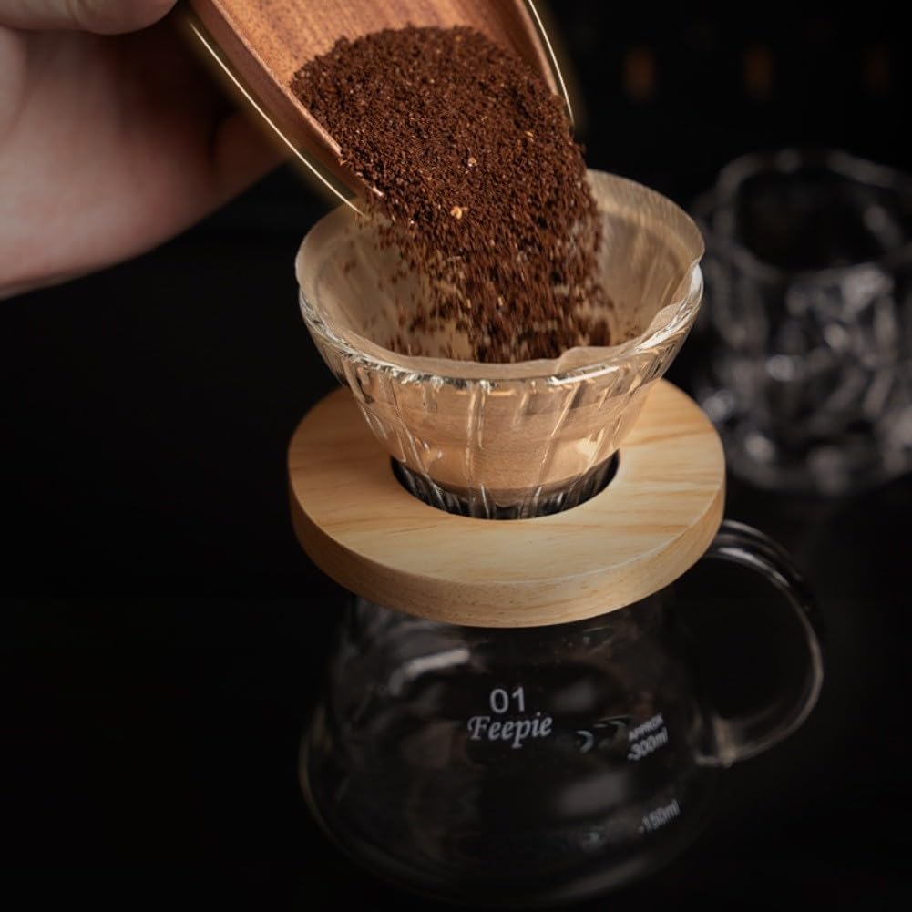 Walnuss Espresso Waage 0.1g Präzision - Digitale Kaffee Waage mit Timer für Pour Over & Siebträger - USB Aufladbar