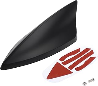 Shark Fin Antenna, AM/FM Signal Roof Aerial Universal for Car Auto SUV Truck Offroad ABS Material with Adhesive Base Matte Black