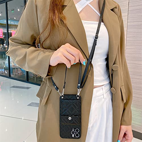 Housse en cuir iPhone 11 Pro Max avec cordon amovible et porte-carte chic