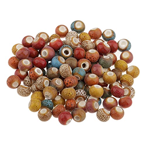 Jili Online 100 Pieces Vintage Style Round Ceramic Loose Beads Spacer Bead For Diy Materials 7# #TOP1