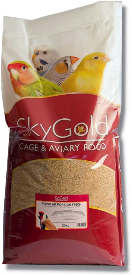 SkyGold Popular Foreign Finch Food 20kg - Finch Seed Mix, Balanced