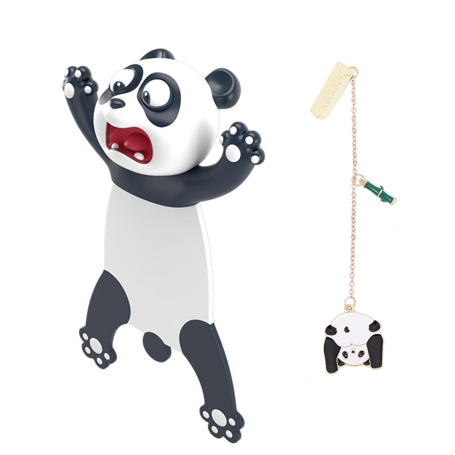 2 marcapáginas de animales de dibujos animados, lindo juego de marcadores, marcadores de dibujos animados 3D, marcadores de lectura interesantes, regalos creativos, marcadores de animales 3D, adecuado