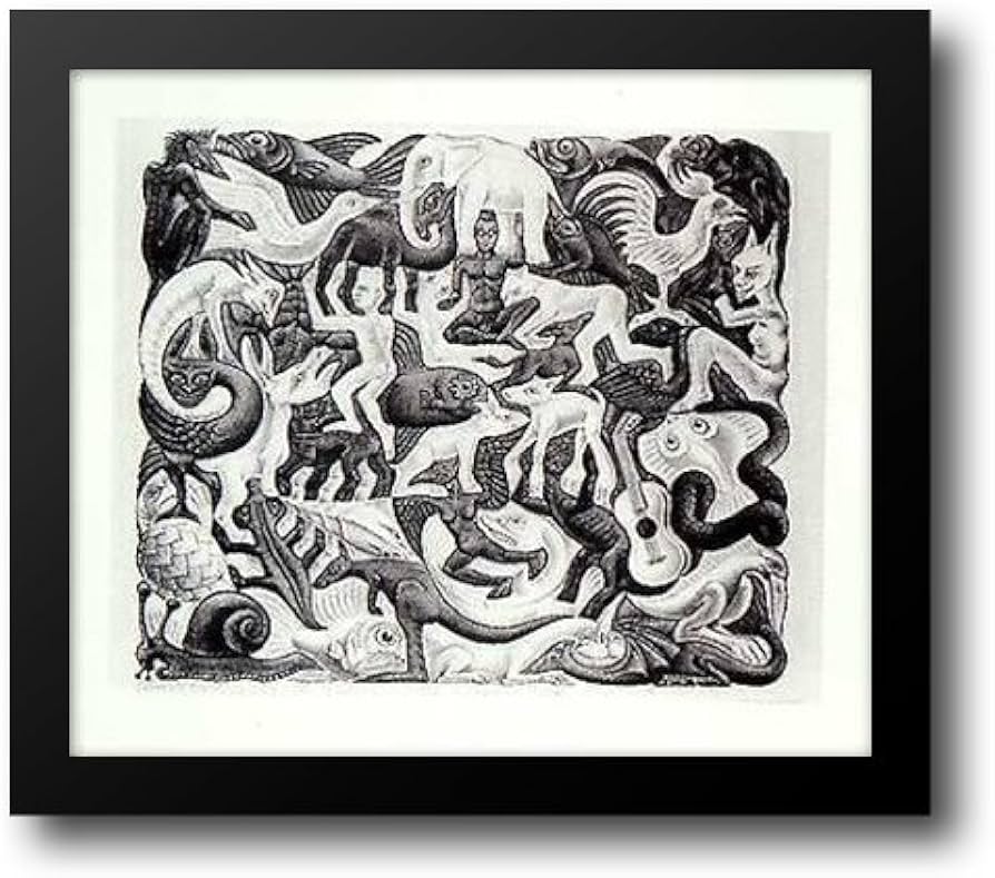 マー　絵画② Amazon.com: Mosaic II 30x26 Framed Art Print by Escher, M.C.