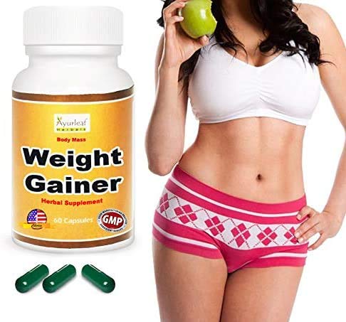 Ayurleaf Weight Gainer - Ladies Weight Gain Formula. Gain Weight Pills for Women -1, 2, 3 or 4 Packs. Helps Skinny Women gain Voluptuous Curves. Legs, Butt Bust Butt Enhancer. ((1) Single One Bottle)