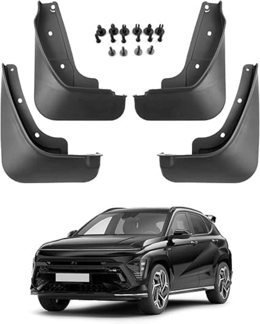Nysldsco Normal 4Pcs Premium Mud Flaps For Hyundai Kona Sx2 2024 2025 Front And Rear Splash Guards Durable Mudguards Protection Against Road Debris