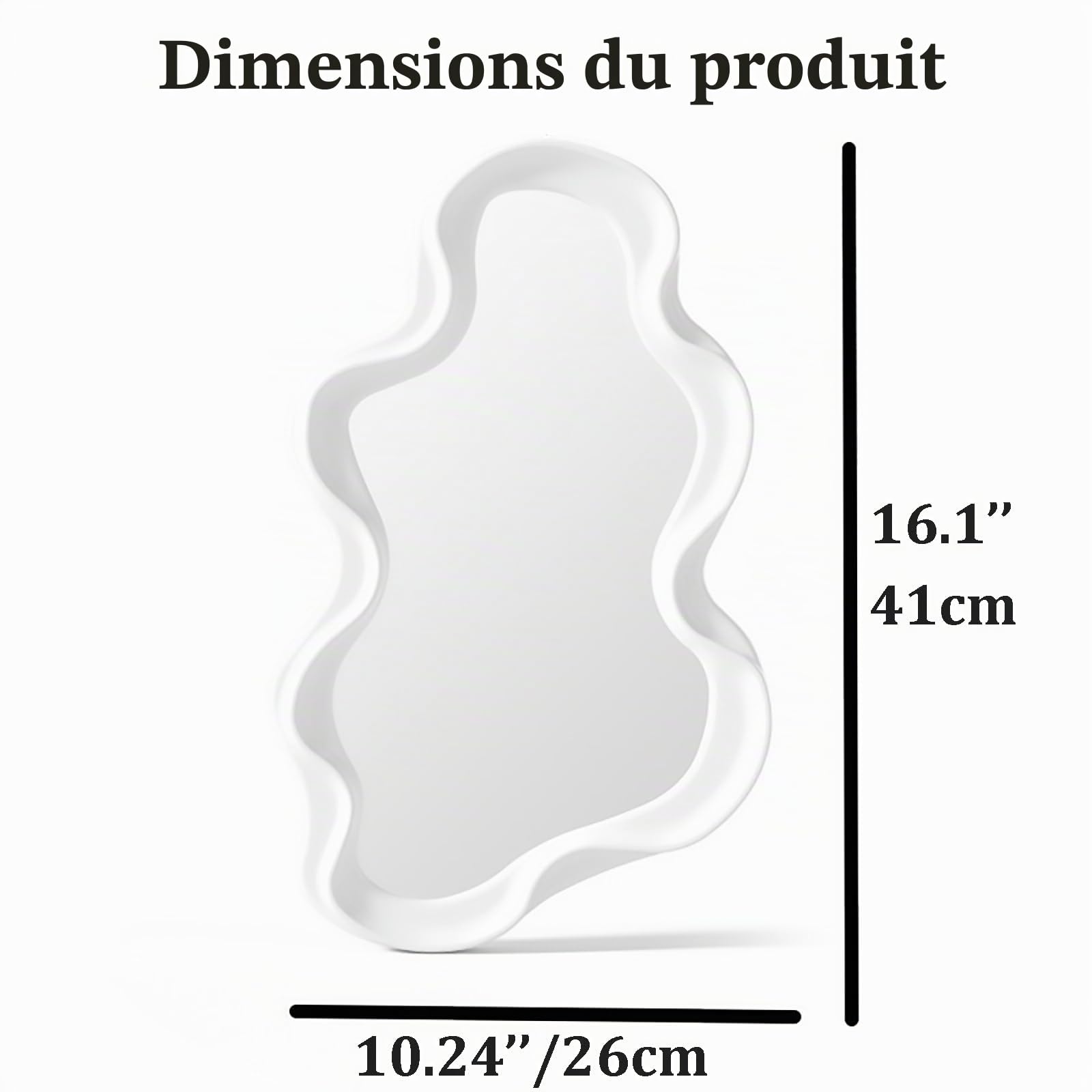 Miroir Mural Nuage irrégulier, Miroir Mural asymétrique, Miroir décoratif pour Salon, Chambre, Salle de Bain, entrée, Rose