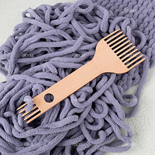 Auear, Wooden Weaving Loom Comb, Double-Ended Weaving Loom Comb Handcraft Tapestry Rug Diy Braided Tools For Diy Handcrafts Woven Making Crafts #TOP5