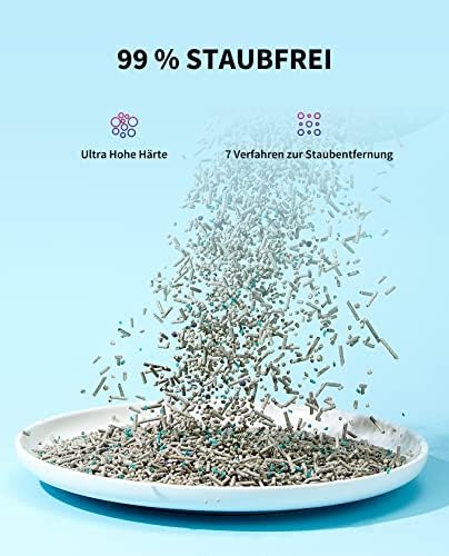 PETKIT 5 in 1 Gemischtes Katzenstreu, Spülbar, Geruchsfrei, Aktivkohle, Extrem Saugfähig und Schnell Trocknend Tofu-Katzenstreu(Vier Taschen)