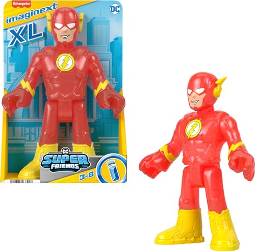 Fisher-Price Imaginext DC Super Friends The Flash XL Figurine articulée pour jeu de simulation préscolaire à partir de 3 ans 25,4 cm