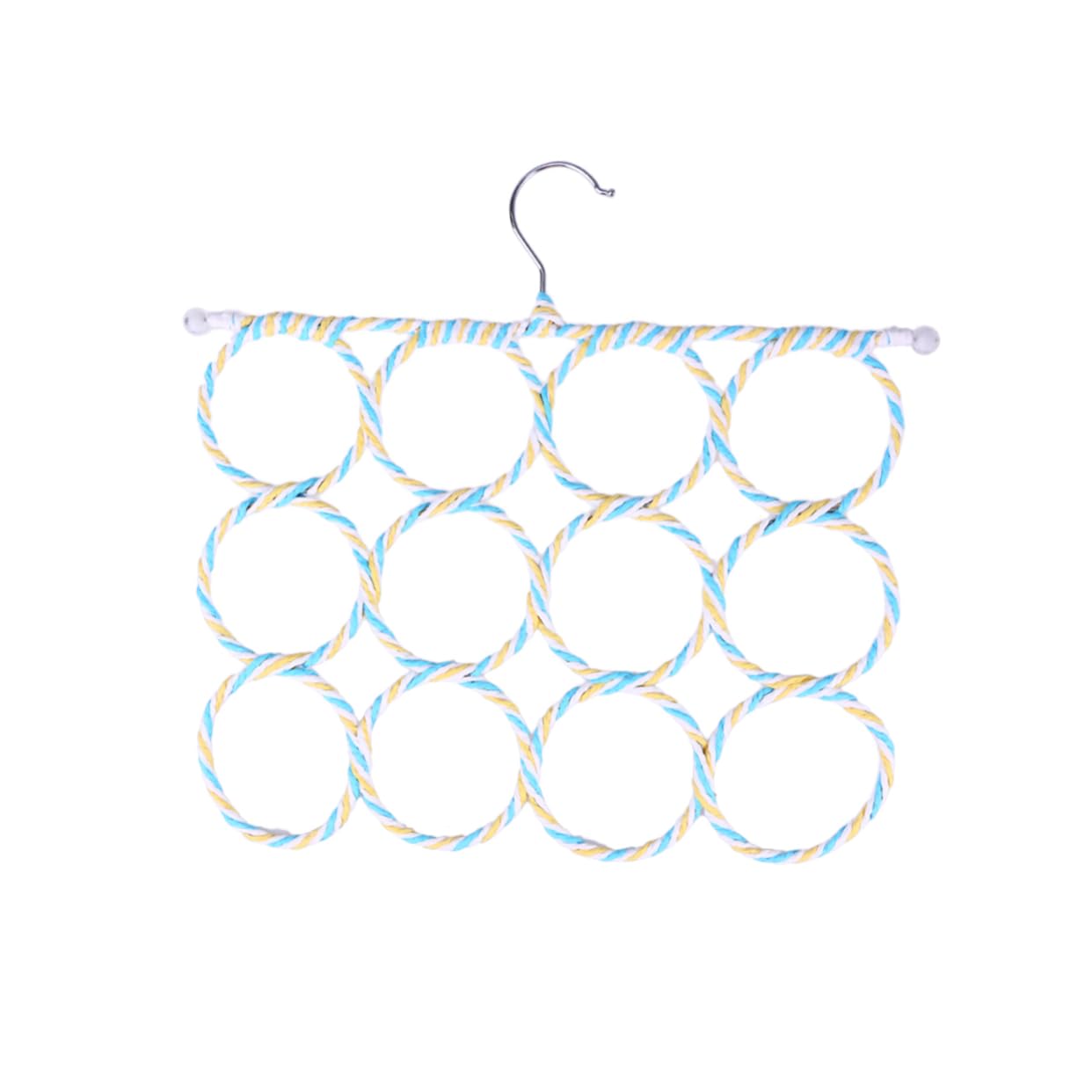 SOLUSTRE Foldable Ring Scarf Hanger Rack Paper Rattan Organizer for Scarves Ties Towels Space Saving Design for Closet Wardrobe Random Color Random Color