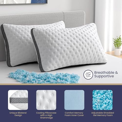 Set 2 Almohadas espuma viscoelástica Queen ajustable miniatura 5