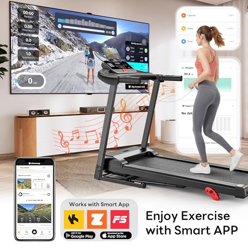 Image of Treadmill with Incline for Home, 3-in-1 Folding Treadmill with 400LBS Capacity, 7.5MPH or 10MPH, 16'' or 18'' Wide Belt, 64 Programs, APP Control, Shock Absorption, Brushless Fan & Knee Support