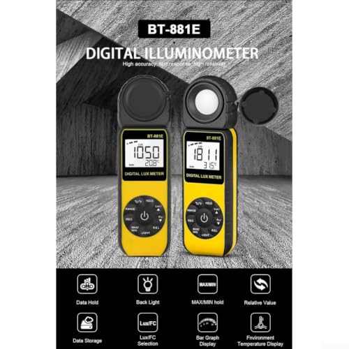 Lux Meter medidor de luz digital 300000 con sensor giratorio 6