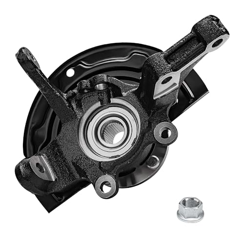 Image of Detroit Axle - Front Left Steering Knuckle for 2002-2006 Nissan Altima 2004-2008 Maxima, Driver Side Steering Knuckle & Wheel Bearing Hub Replacement