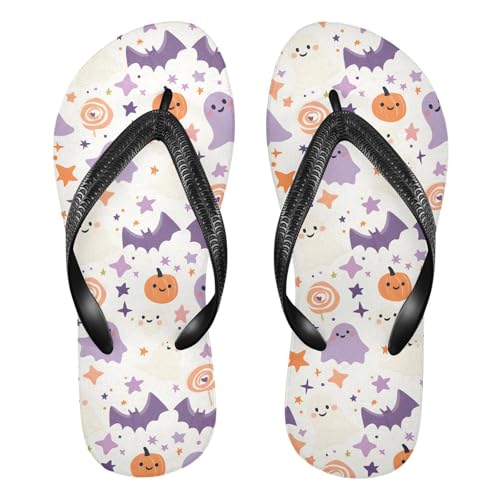 Cute Halloween Flip Flop Sandal for Women Men, Casual Beach Slippers Indoor Outdoor XS