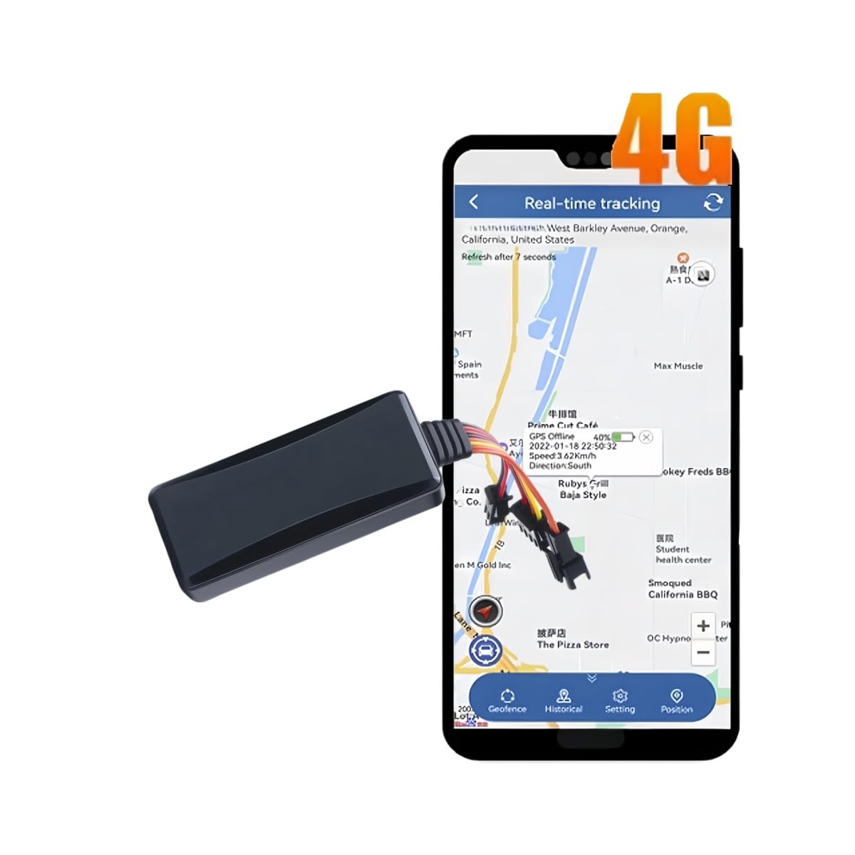 LT-907L 4G Vehicle GPS Tracker - Real-Time Location, Anti-Lost Alarm, Remote Control - Ideal for Cars, Motorcycles, Trucks, Taxis - Supports 2G/4G Networks - Cut Off Oil & Power, Support Platform