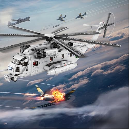JMBricklayer CH-53 Helicopter Building Set 60008, Military Transport Helicopter Toy Aircraft Model Kit - Image 2