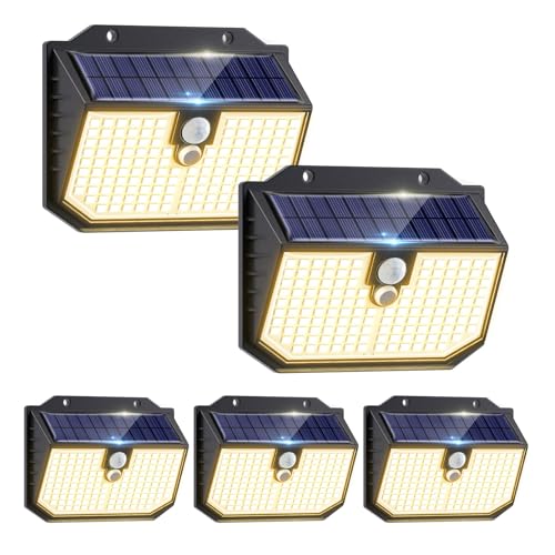 nipify IP65 Wasserdichte Außenleuchte,138 Superhelle LED Solarleuchte