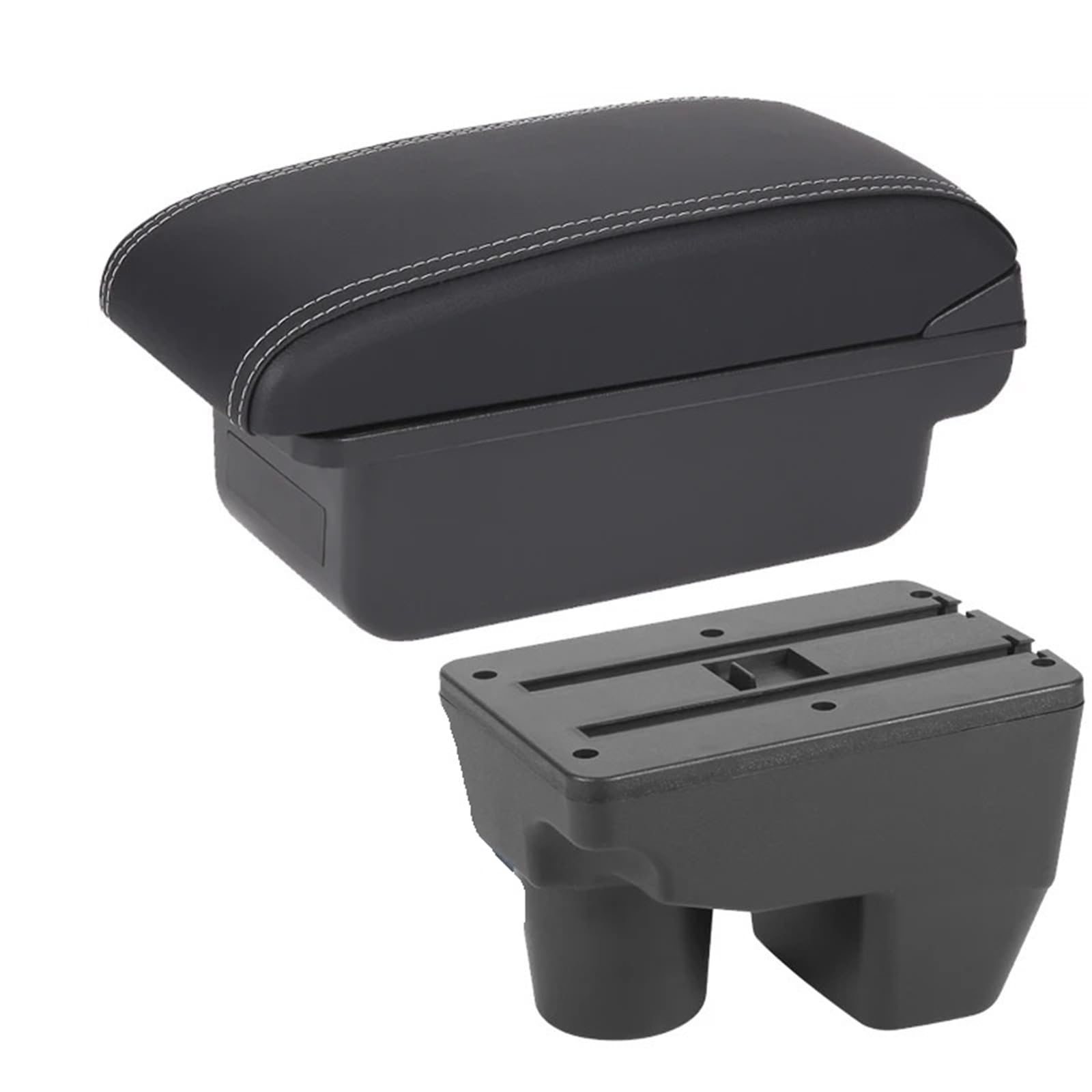 AWGNTQQ Car Armrests For Toyota For Yaris Elegant GR 20021-2025 Car Armrest Auto Storage Box Retrofit Parts Car Accessories(C3 Black white NoUSB)