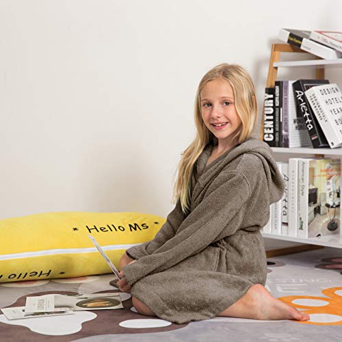 Sioro Terry Cloth Cover-Ups For Kids Cotton Cover-Up For Girls Boys Hooded Warm Cover-Up Long Soft Towel Wrap Christmas Cover-Ups Falcon Grey 4-5T #TOP2