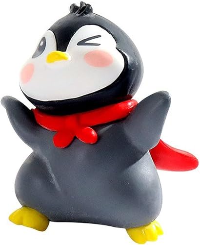 Miniatura 2 de Decoración para pastel de pingüino, 6 figuras de pingüinos en miniatura para fiestas de cumpleaños infantiles y pasteles temáticos de invierno