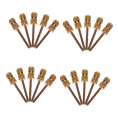 minkissy 20 Piezas Cojinete de anillo de arena de uñas llave del carrito de golf enchufar rueda para lijado cuidado de uñas tips de uñas broca de manicura broca para cutículas Metal Golden