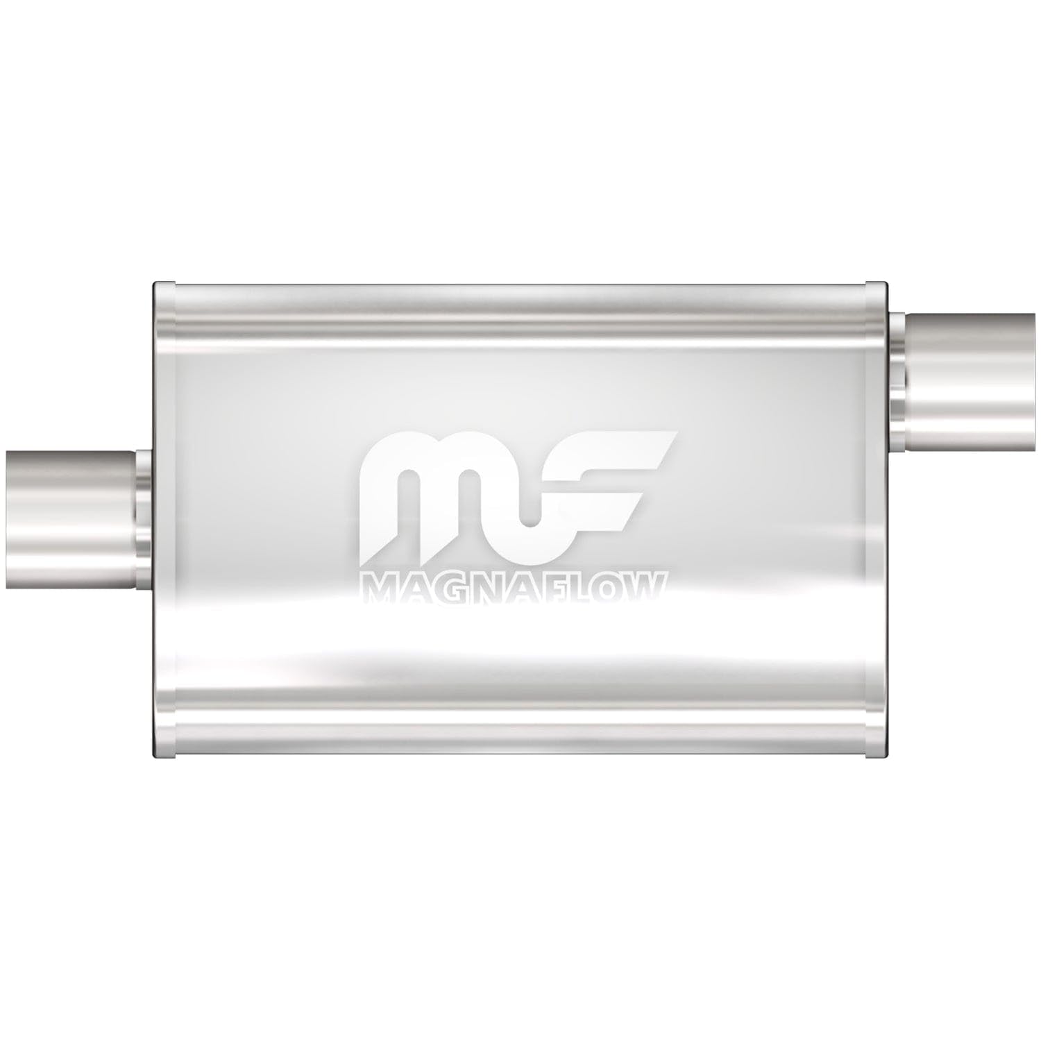 MagnaFlow 14325 Performance Muffler - 2.25in Inlet/Outlet, 4x9x14 Oval Stainless Steel, Brushed Finish