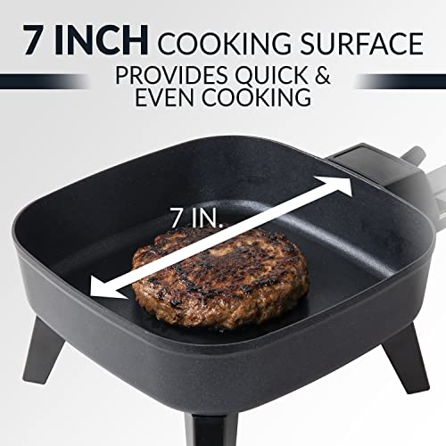 HomeCraft 7-Inch Electric Non-Stick Skillet, Adjustable Temperature Control, Cool-Touch Handle with Tempered Glass Lid, Perfect For Healthy Keto & Low-Carb Diets, Rice Bowls, & Eggs by Homecraft - Image 4