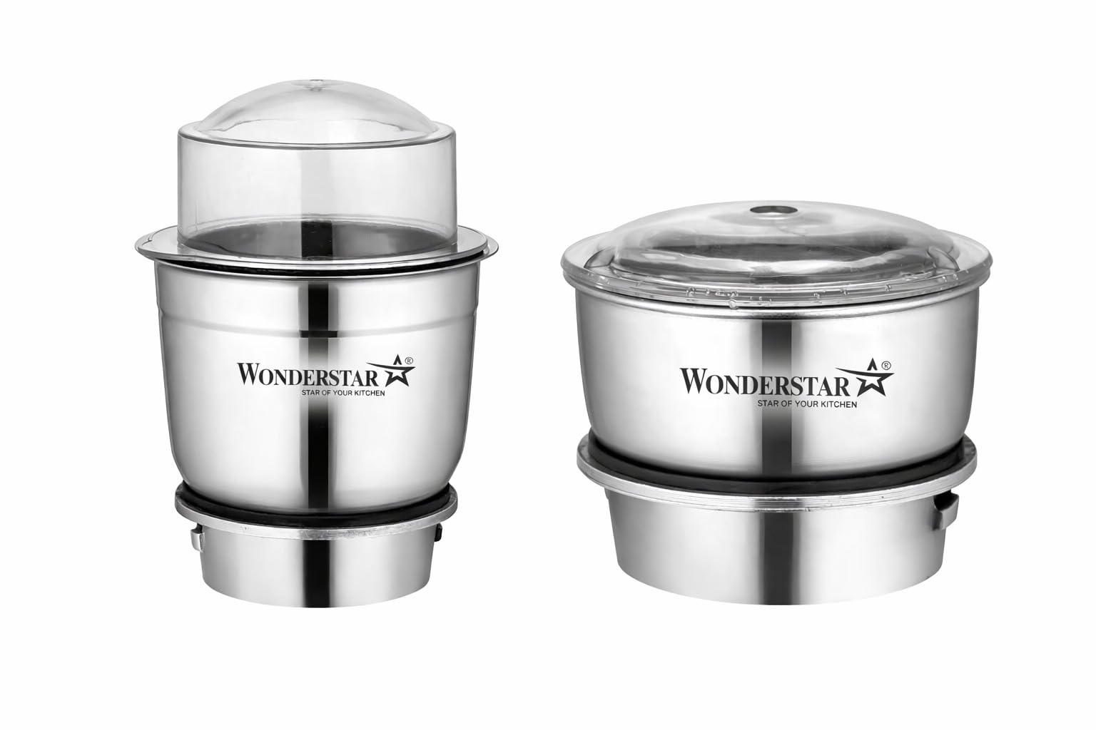 Wonder Star MIXER GRINDER 2 jar COMBO Chutney jars (Heavy) for BAJAJ/PREETHI/PRESTIGE/ACTIVA/SUMEET/GANGA/ORIENT/Crompton/LifeLong/JAIPAN (400ML+200ML STEEL)
