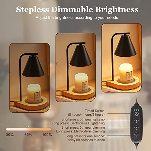 Luubeibei Candle Lamp Warmer - Dimmable Electric Heat Lamp With Timer For Scented Jar Candles - Perfect Home Fragrance Lamp For Bedroom Decor Gift, With 2 Bulbs #TOP2