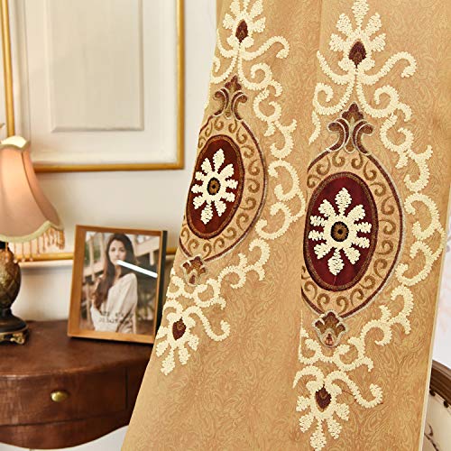 Vogol Customized Simple Chenille Jacquard Blackout Window Elegance Curtains/Drapes/Panels/Treatments For Bedroom Living Room, 54 X 96 Inches, Top Grommets (2 Panels) #TOP3