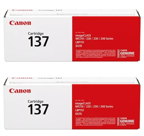 Canon CRG-137 Black Toner Cartridge, 9435B001AA, 2-Pack