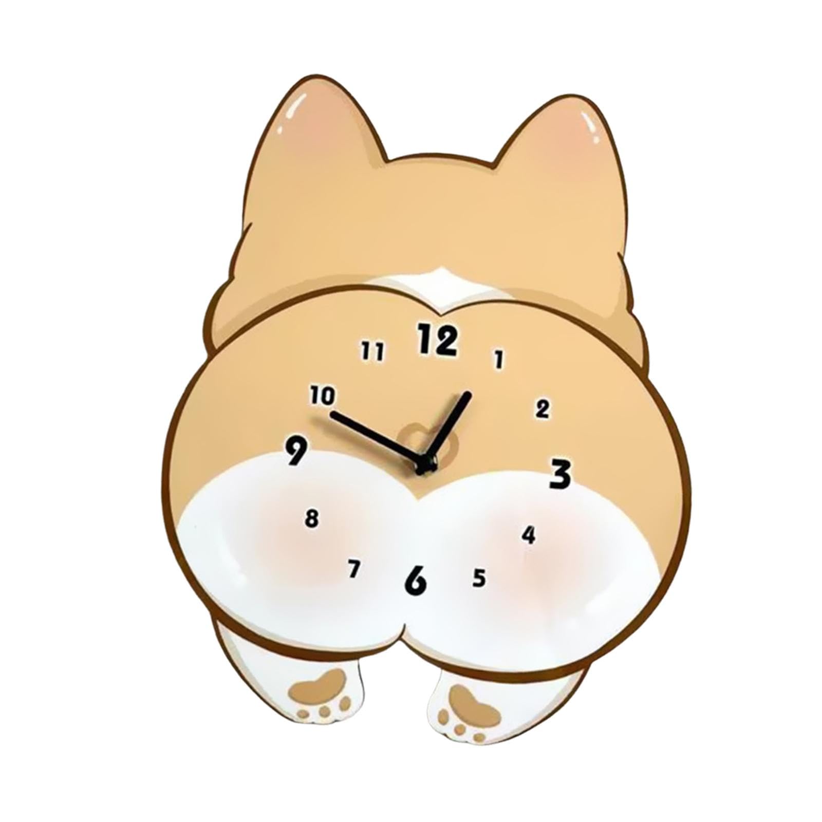 Horloge murale silencieuse en forme de chien pour travailler sans tic-tac