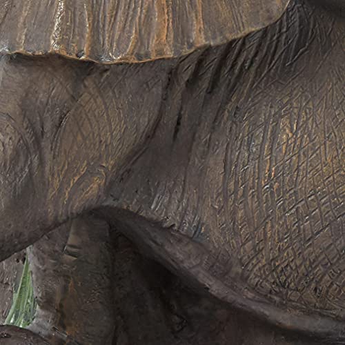 Ok Lighting Animal 24" H Glass Top Color Sculpture End Table-Elephant, Grey #TOP6