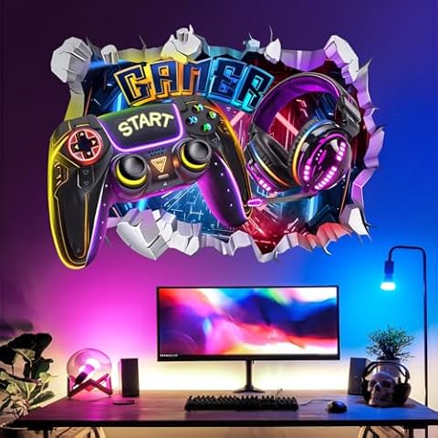 Decalmile 3D Game Wall Decals for Boys Cover