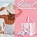Get Trend Hello Kitty Tote Bag for Women Teens Mesh Beach Bag with Small Pouch (Pink Hello Kitty)