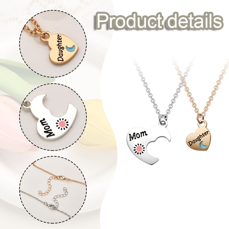 Matching Heart Mother Daughter Necklace for Mom Gifts from Daughters Birthday Mothers Day Gifts for Mom from Daughter Mama Necklace Gift Ideas - Image 4