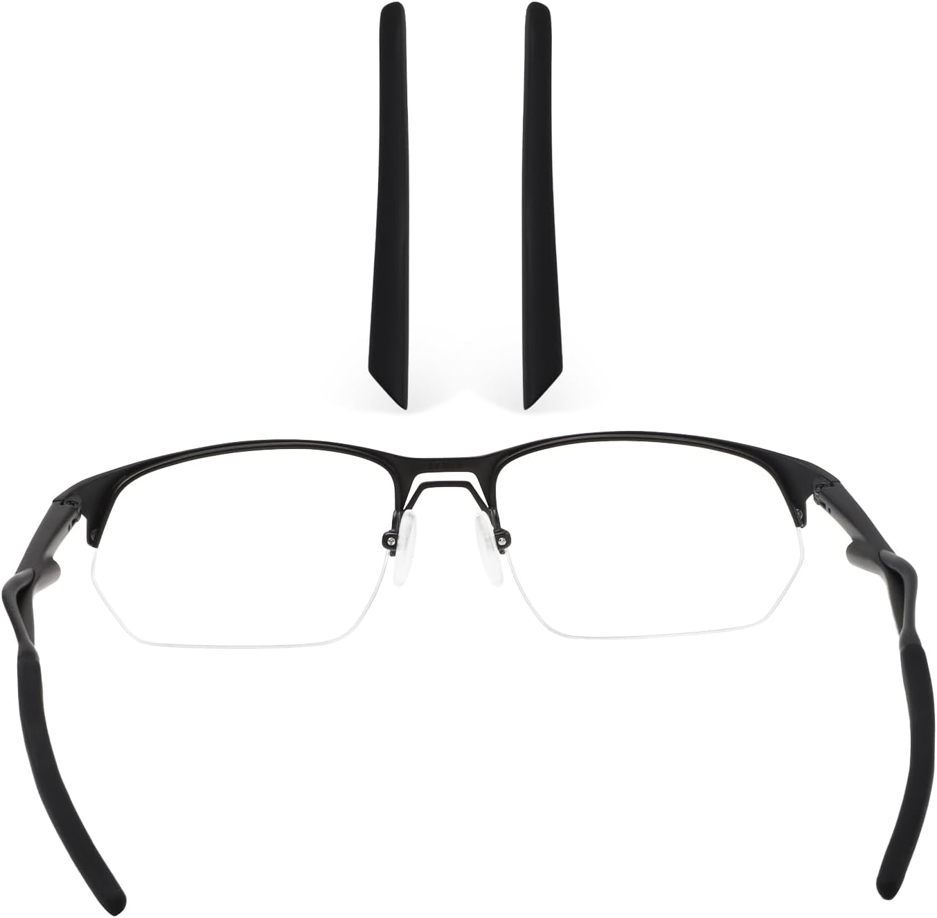 Replacement Ear Socks Temple Tips for Oakley Wire Tap 2.0 OX5152 Eyeglasses, Upgrade Anti-Slip Silicone Earsocks Enhanced Comfort & Grip - Black
