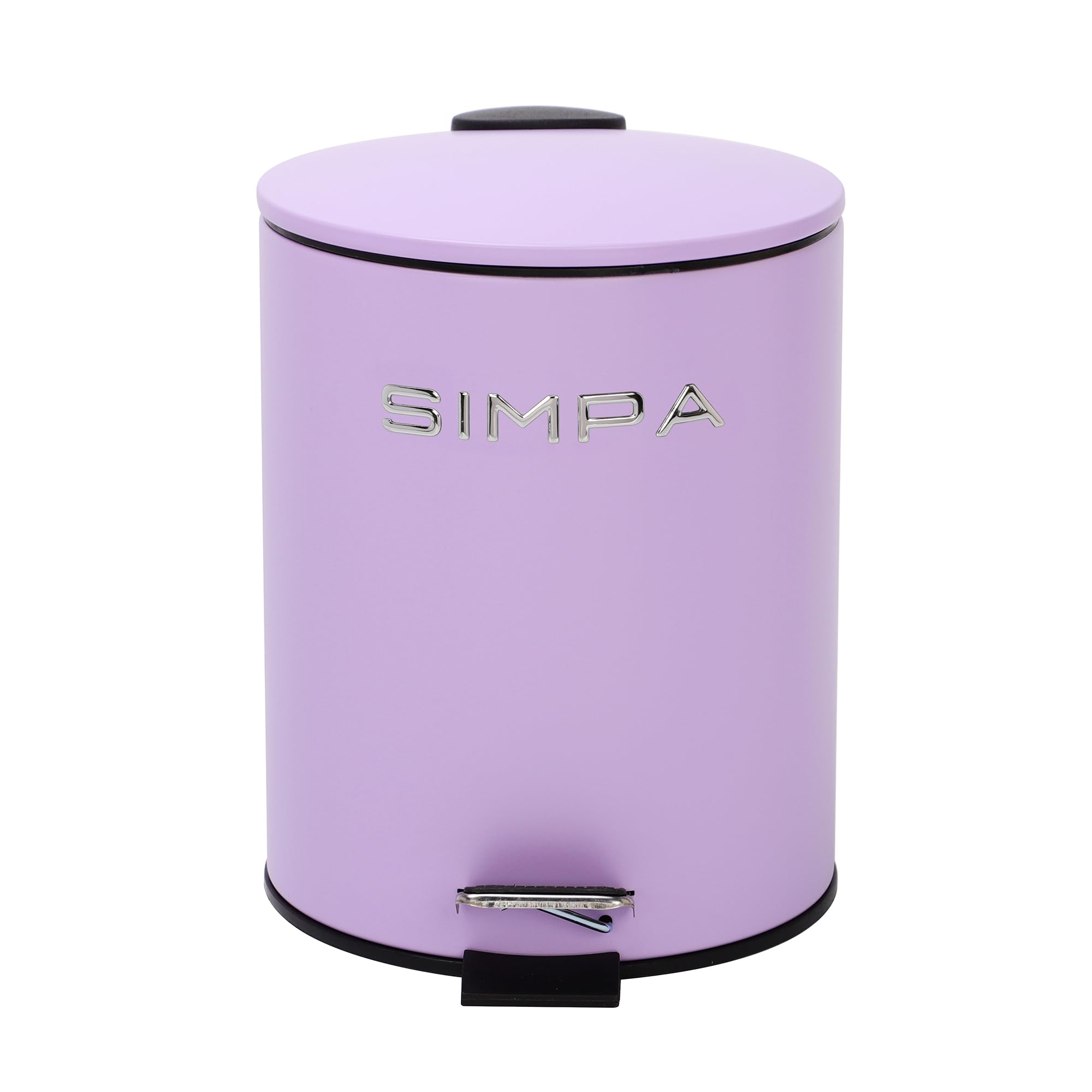 simpa 5L 5 Litre Matt Lilac Slim Soft-Closing Pedal Dustbin.