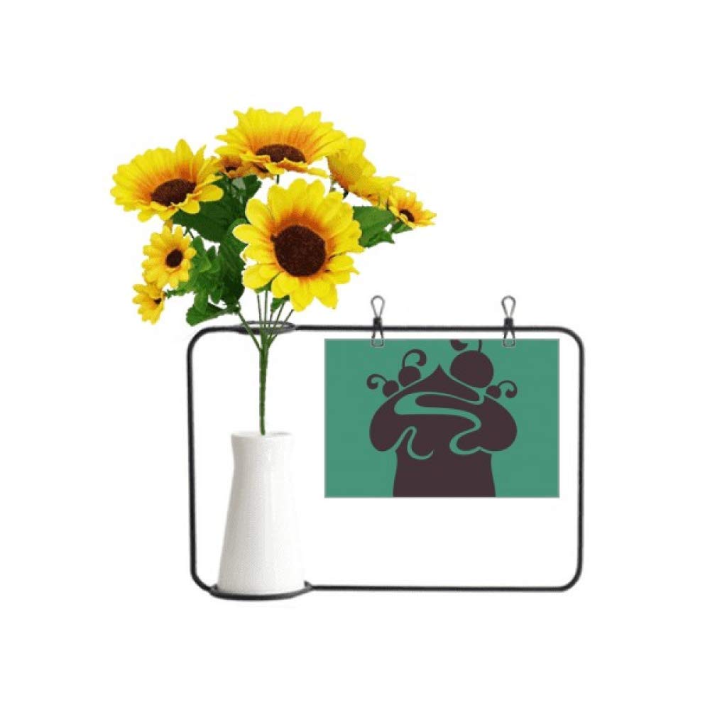 Tournesol artificiel sous carte de bénédiction avec contour de glace noir deco et cadeau