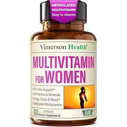 Methylated Multivitamin for Women w/Bioavailable Vitamins, Chelated Minerals, Vitamin D, B12, C, A & Zinc for Energy, Focus and Immune Health – Premium Womens Multivitamins & Multiminerals – 60 Caps